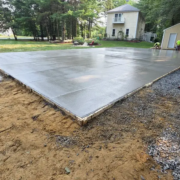 Concrete slab, freshly finished