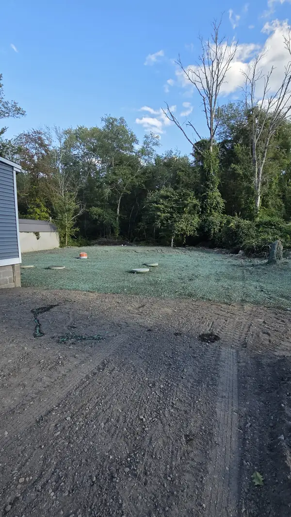 Hydroseeded lawn on a cleared lot